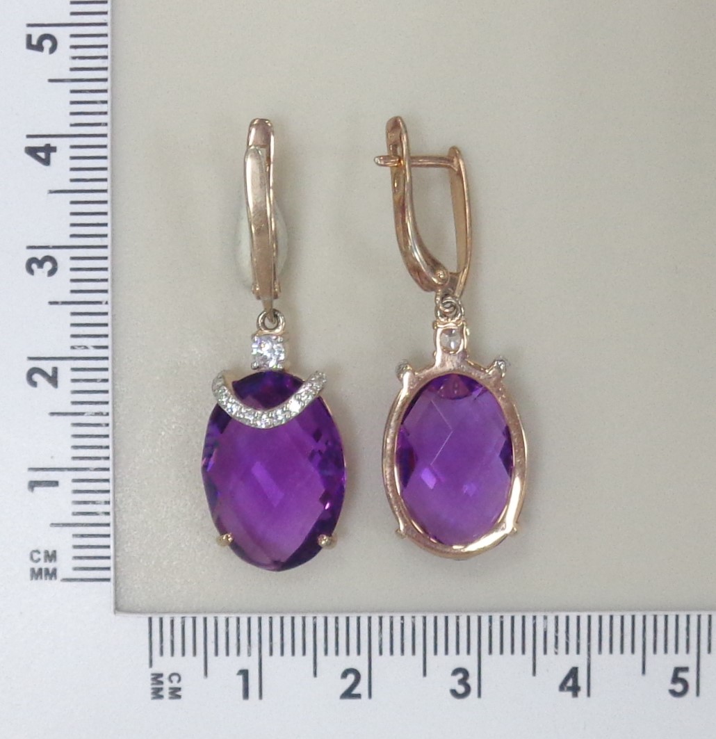 Серебряные серьги с аметистами